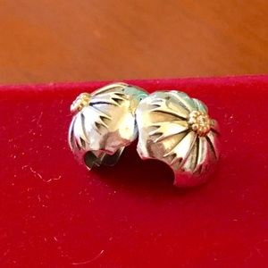 Rare! Authentic PANDORA CZ  Silver/Gold clip